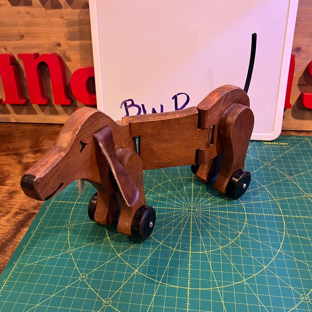 Vintage Handmade Dachshund Toy. Bin R